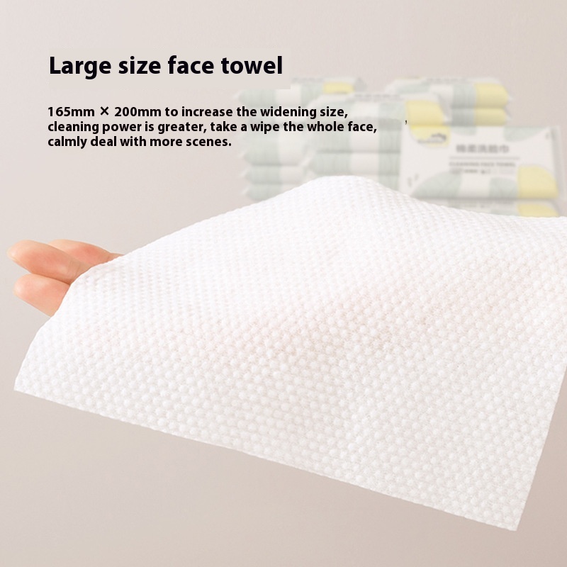 Factory Custom 16pcs Soft Portable Pure Cotton Wet/Dry Cleaning Facial Wipes Clean Face & Hands Towel Feminine Type 图3