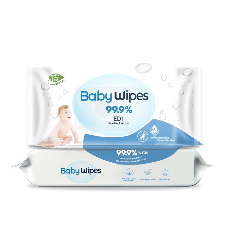 Factory Custom 60 Pcs Eco-Friendly Baby Wet Wipes Soft and Non-Irritating for Infants and Pregnant Baby Skin Cleaning 图6