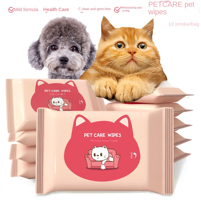 Factory Custom Logo 10pcs Eco-Friendly Pet Wipes No Irritation for Cleaning Pets' Tear Foot Butt 图2
