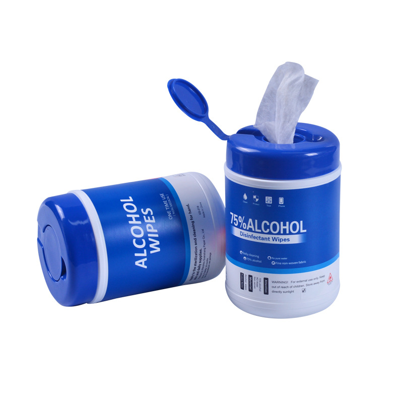 Factory Custom Logo 75% Alcohol Wipes 60 Pcs Bucket for Office & Home for Car Hotel Cleaning Multipurpose SterilizationMOQ10000buckets