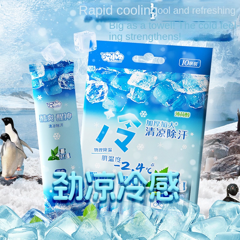 Factory Custom Logo Eco-Friendly 40x26cm Cold Cooling Lager 10pcs Cold Wet Wipes for Military Training Sports Travel 图6