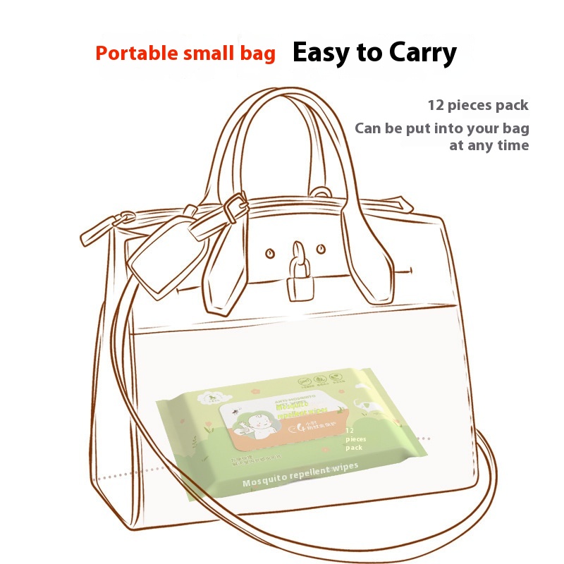 Factory Custom Logo Portable 12pcs Anti-Mosquito Wipes Plant Essential Oil Anti-Itching for Adults and Children Eco-Friendly 图4