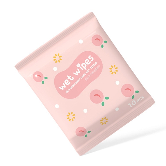 Factory Custom Private Label 10 Pcs Pocket Size Baby Wet Wipes Eco-Friendly for Cleaning Baby's Mouth Nose Hands Full Body 图2