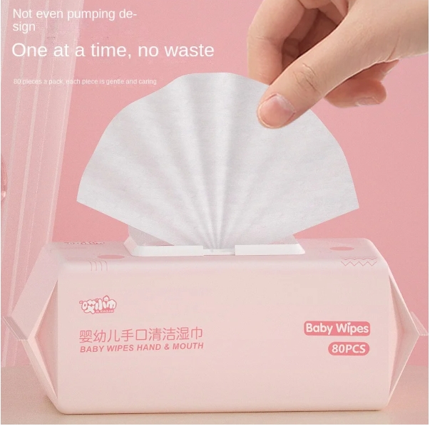 Factory Customized Logo 80pcs Eco-Friendly Soft Baby Wet Wipes Non-Irritating Cleansing for Infants' Mouth Hands Nose