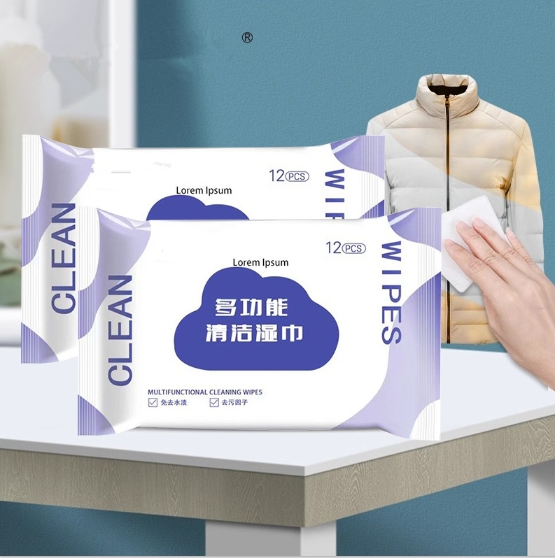 Factory Customized Logo Disposable Eco-friendly 12pcs Down Jacket Cleaning Wet Wipes for Down Jackets 图4