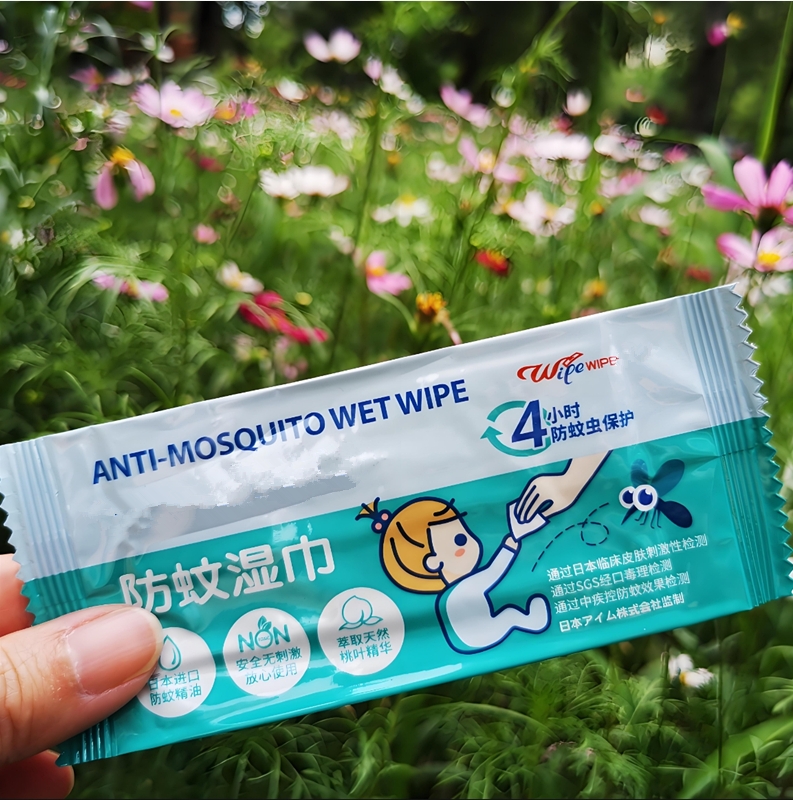 Factory Customized Logo Safe Mosquito Repellent 12 Pc Anti-mosquito and Insect Repellent Wet Wipes for Adults Babies 图5
