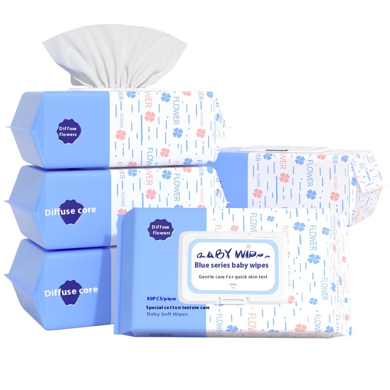 Factory Supply 80pcs Disposable Soft Organic Clean Wet Wipes Unscented Eco-Friendly Baby Wipes for Mouth Hands Nose 图2