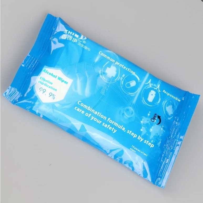 High Performance Antibacterial Wipe Hand Sanitizing Wipe 10PCS 75% Alcoholic Disinfecting Wipe 图4
