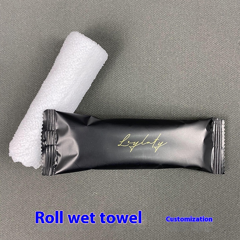 High Quality 1Pc Disposable Wet Polyester Towel Custom Logo Roll for Club Hotel Restaurant Cafe Exhibition Factory Supply 图2
