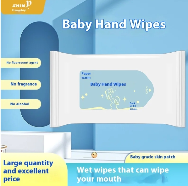 Hot Sale 10 Pcs Eco-Friendly Soft Non-Irritating Baby Wet Wipes Factory Customized Logo for Infants and Pregnant Women 图3