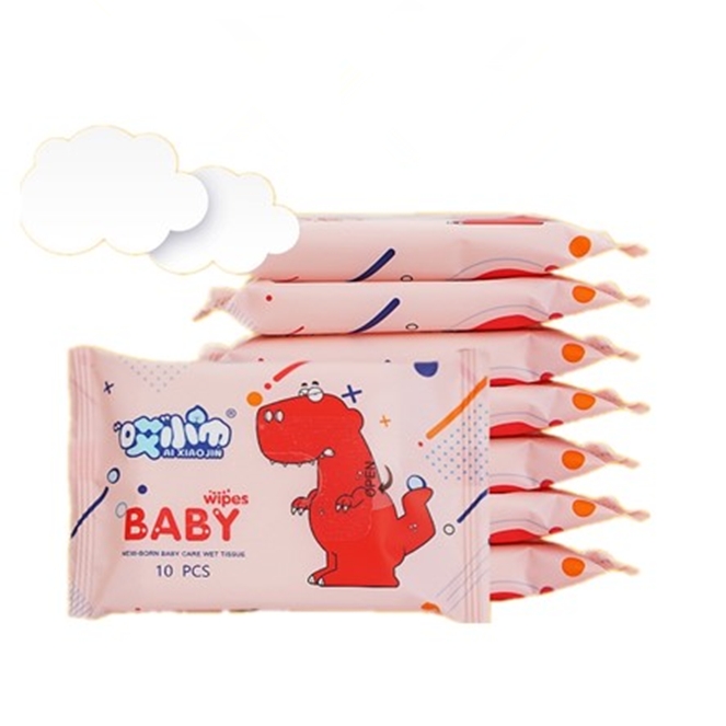 Hot Sale 10 Pcs Soft Non-Irritating Baby Wet Wipes Eco-Friendly Factory Supported for Infants Hand & Nose Care 图4