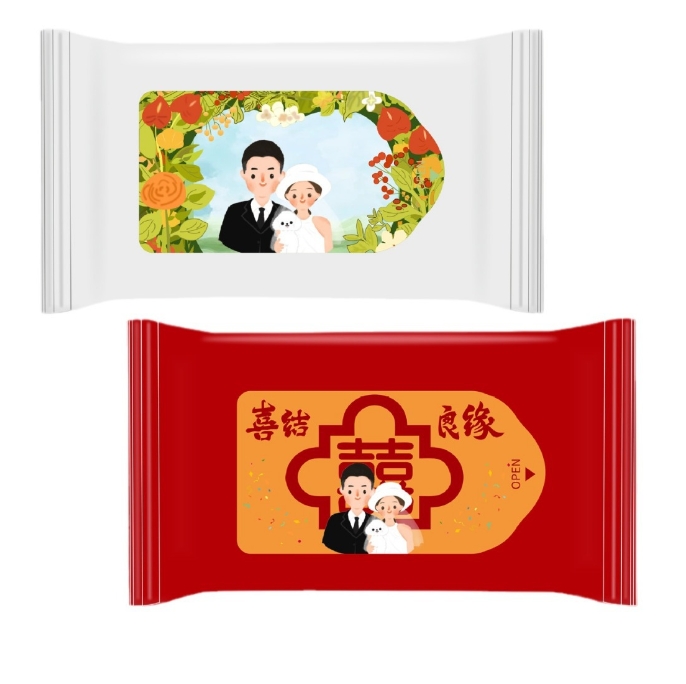 Low Factory Price Custom Digital Printing Logo 5pcs Adult Wet Wipes Feminine for Wedding Banquets Parties Travel 图3