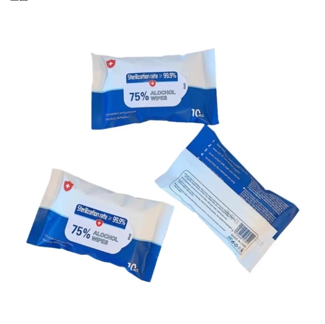 OEM Factory Custom Logo 10pcs 75% Alcoholic Wet Wipes 99.9% Sterilization Rate Eco-Friendly for Car Clean Hotel Restaurant 图2