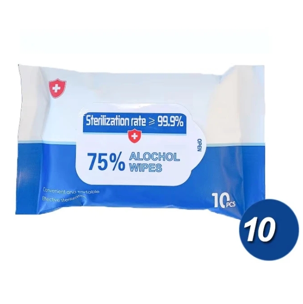 OEM Factory Custom Logo 10pcs 75% Alcoholic Wet Wipes 99.9% Sterilization Rate Eco-Friendly for Car Clean Hotel Restaurant 图3