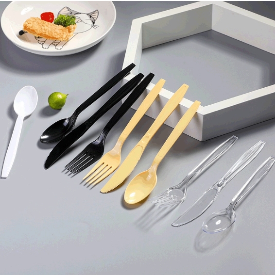 OEM Factory Custom Logo Corn Starch Biodegradable Disposable Cutlery Modern Fork Knife Spoon for Western Steak Restaurants 图4