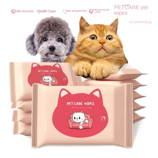 OEM Factory Custom Logo Eco-Friendly 10Pcs Pet Wipes Bacteriostatic Non-Scrubbing Cleansing Foot Tears for Pets Special Wipes 图4