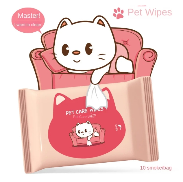 OEM Factory Custom Logo Eco-Friendly 10Pcs Pet Wipes Bacteriostatic Non-Scrubbing Cleansing Foot Tears for Pets Special Wipes 图5