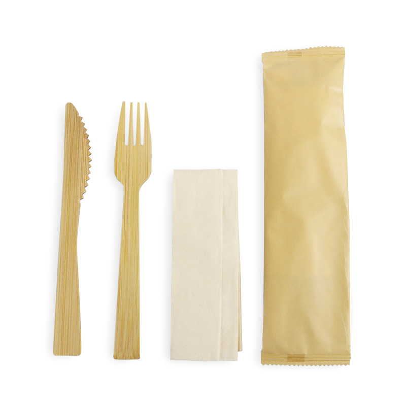 OEM Factory Custom Logo Eco-Friendly Disposable Bamboo Cutlery Set Modern Style Spoon Fork Knife for Catering Parties Take-Out 图6