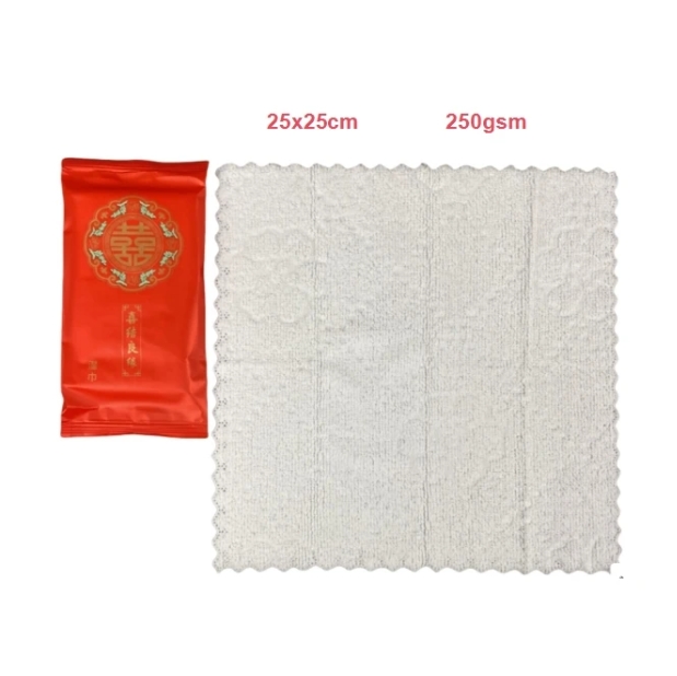 OEM Factory Custom Logo Pack of 1pc 25x25cm Large Thickened Wet Towel Eco-Friendly for Chain Catering & Hot Pot Shops