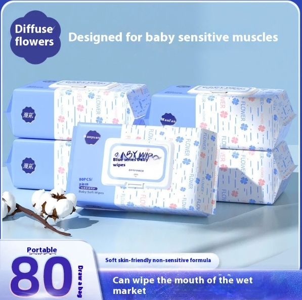 OEM Factory Custom Private Label 80pcs Eco-Friendly Soft Non-Irritating Baby Wet Wipes for Cleaning Baby's Mouth Hands & Nose 图5
