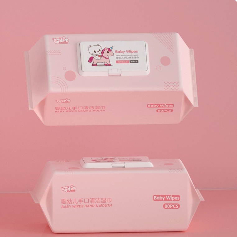 OEM Factory Customize Logo Eco-Friendly 80pcs Baby Wet Wipes for Baby Mouth, Hands, Nose